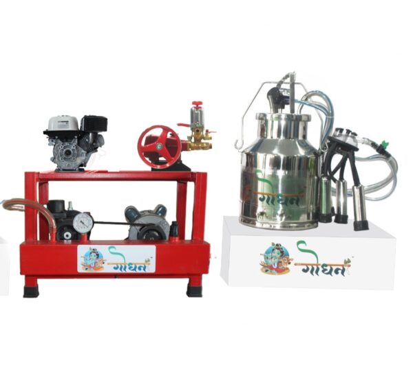 GS 350 Oil Double Power Single Bucket Machine ALL IN ONE MODEL (For 30-35 Cows and Buffaloes) with 2HP Honda Engine With HTP