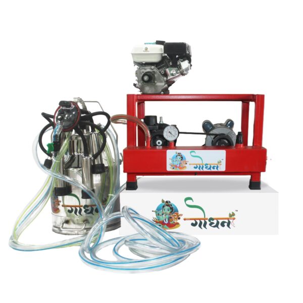 GS-350 Oil (For 30-35 Cows and Buffaloes) Double Power Single Bucket Machine with Engine 6.5 HP