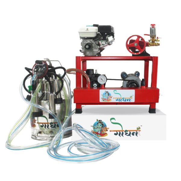 GS-350 Oil All in One Model with Double Bucket Machine (For 30-35 Cow's and Buffaloes) 6.5HP Petrol Engine - Image 5